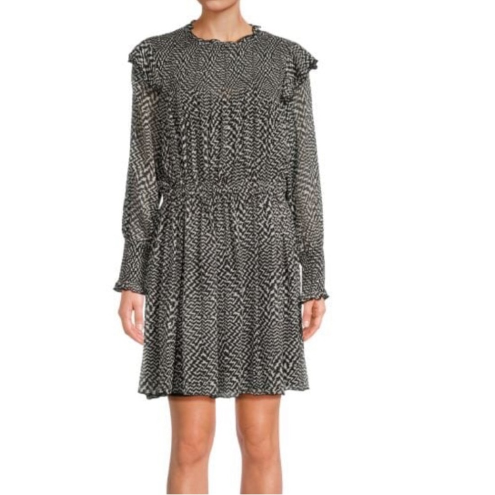 Rag & Bone Silk Monochrome Long Sleeve Dress NWT